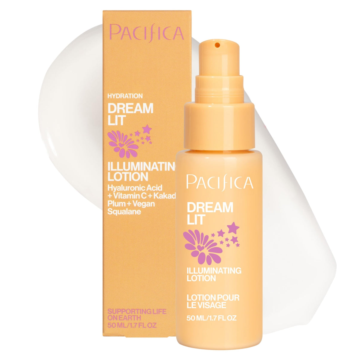Lotion illuminante Pacifica Dreamlit 82g vue avant avec texture légère