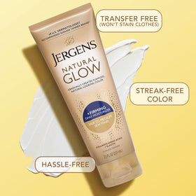 Lotion Jergens 250g montrant son utilisation sur la peau