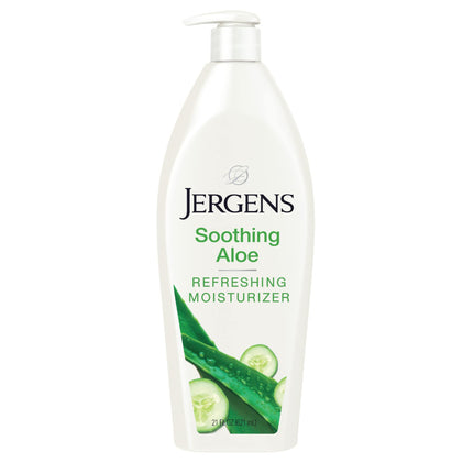 Lotion Jergens Aloe Vera 621 ml vue avant avec texture légère