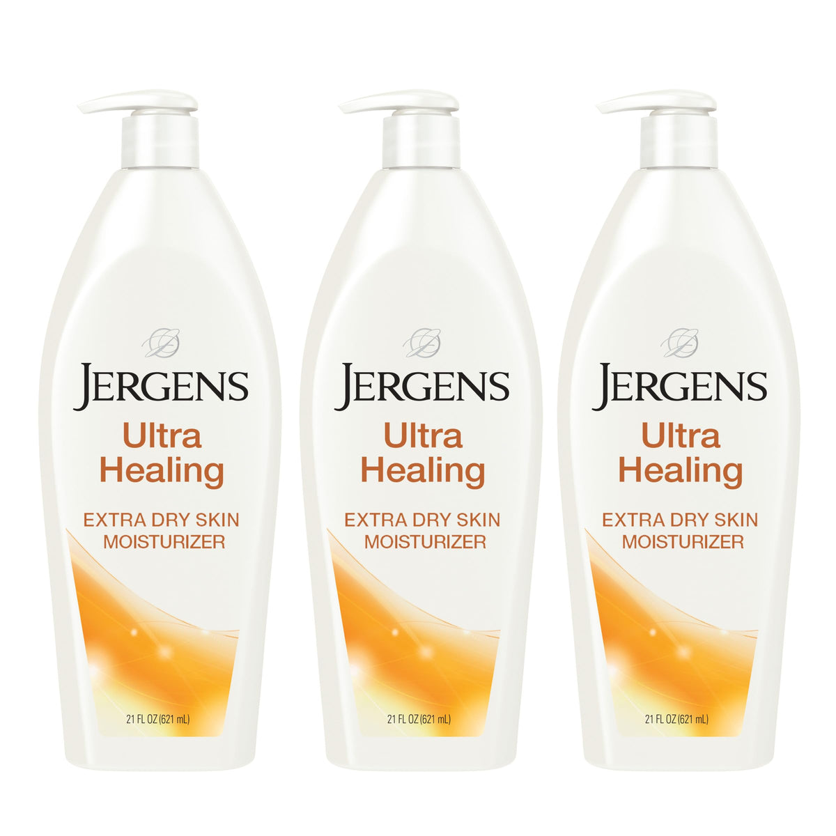 Lotion Jergens Ultra Healing 21 oz vue avant avec bouchon blanc