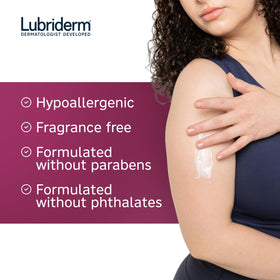 Lotion Lubriderm à côté de produits de soin de la peau