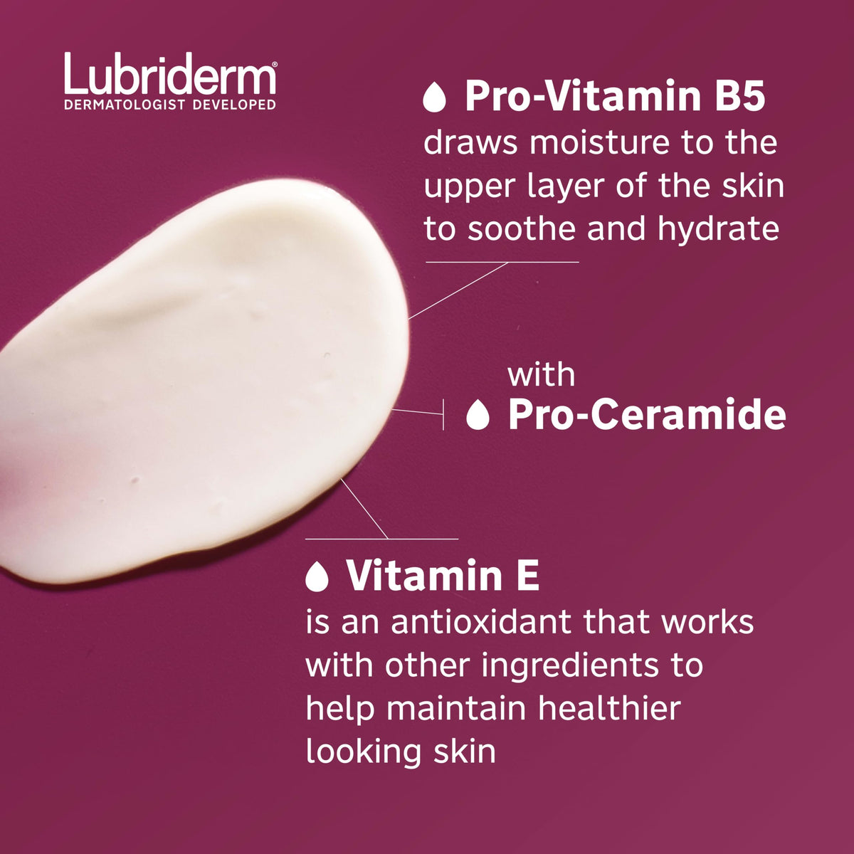 Lotion Lubriderm avec étiquette visible