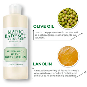 Lotion Mario Badescu à l'huile d'olive sur fond neutre