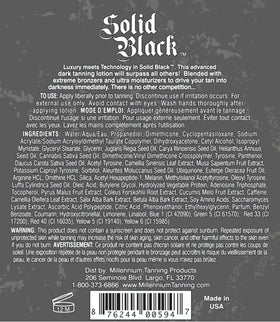 Lotion Millennium Tanning SOLID BLACK 100X 400 ml vue arrière