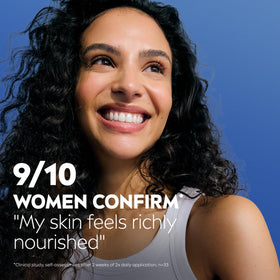 Lotion NIVEA Beurre de Cacao avec ingrédients en arrière-plan