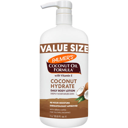 Lotion Palmer's à l'Huile de Coco 1L vue de face avec pompe