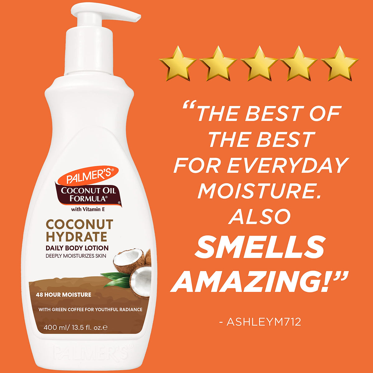 Lotion Palmer's à l'huile de coco avec fond de café vert