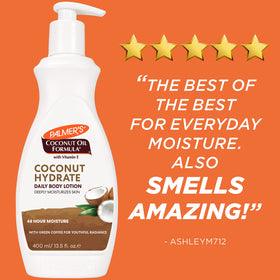 Lotion Palmer's à l'huile de coco avec fond de café vert