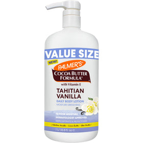 Lotion Palmer's Vanille Tahitienne 1 L vue avant avec texture crémeuse