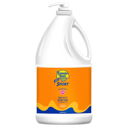 Lotion solaire Banana Boat Sport SPF 50 en bouteille de 128 oz, vue de face