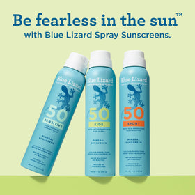Lotion solaire BLUE LIZARD sur une serviette de plage