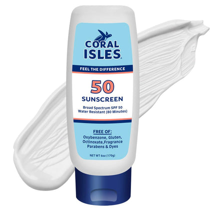Lotion solaire Coral Isles SPF 50 200g vue avant avec étiquette