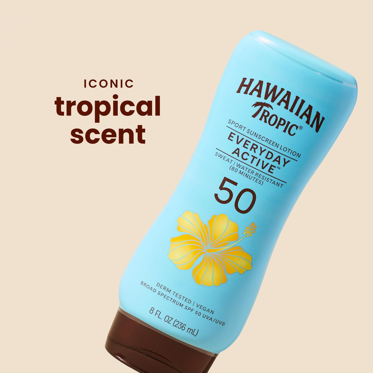 Lotion solaire Hawaiian Tropic Everyday Active SPF 50 avec texture légère