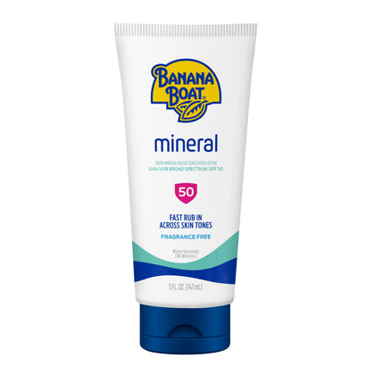 Lotion solaire minérale Banana Boat SPF 50, vue avant