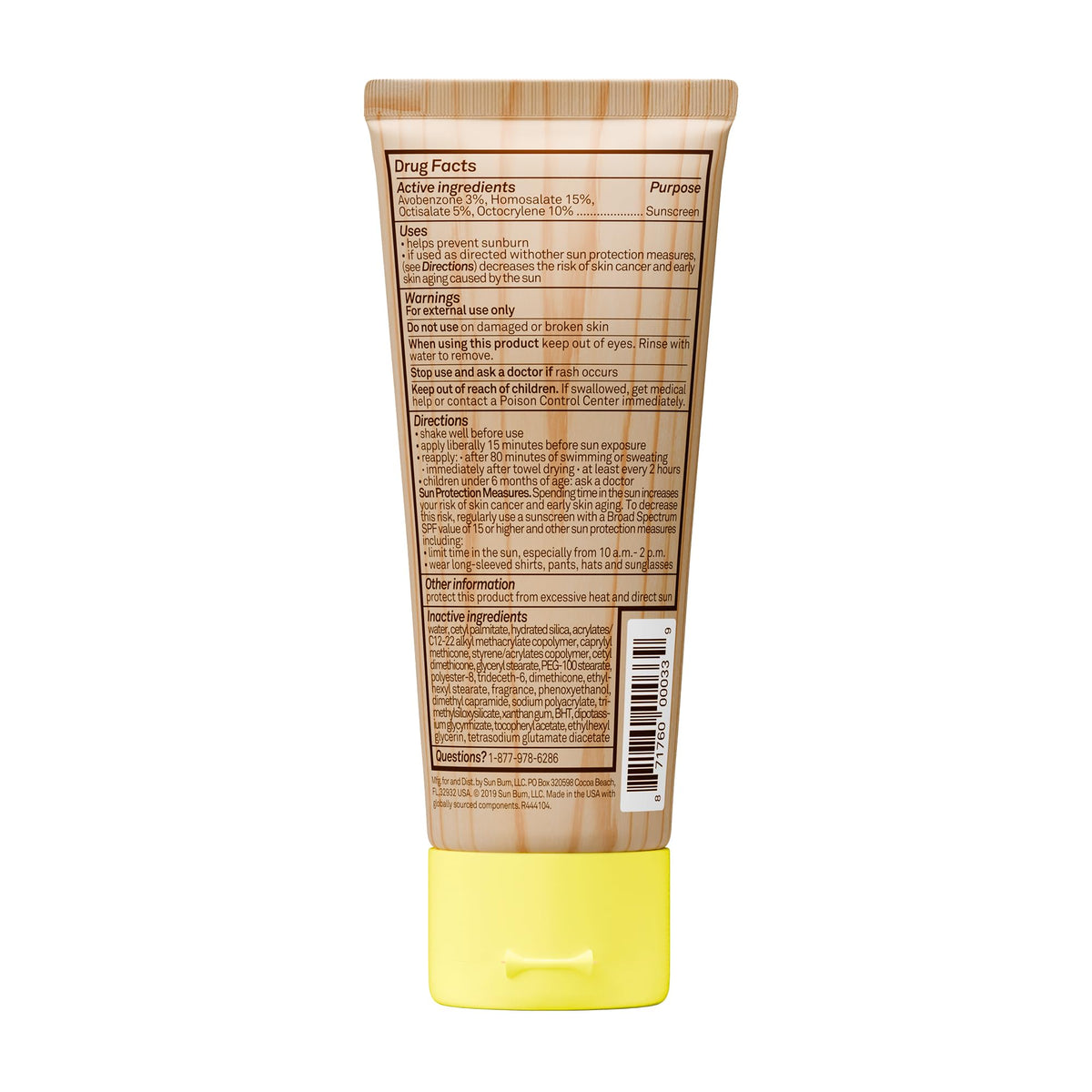 Lotion solaire Sun Bum vue latérale avec texture