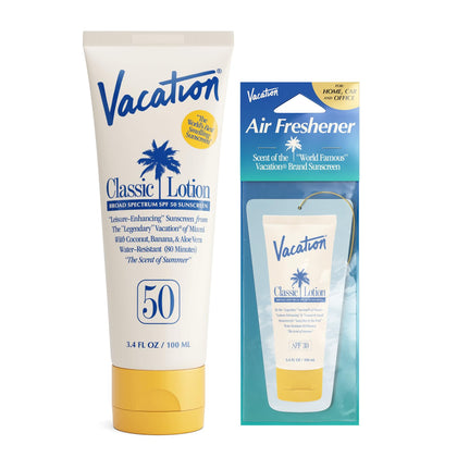 Lotion Solaire VACATION SPF 50 avant en packaging