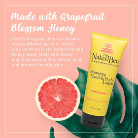Lotion The Naked Bee au miel et fleur de pamplemousse, étiquette et ingrédients