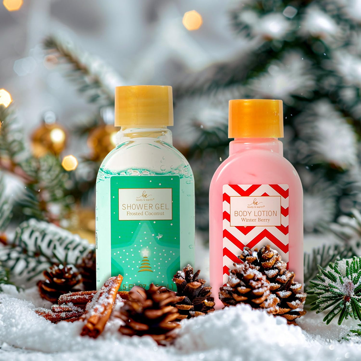 Lotions parfumées de Noël présentes dans le calendrier