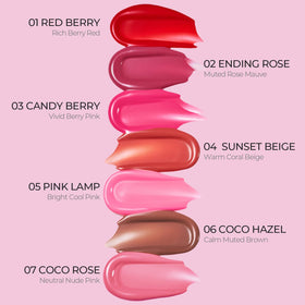 LOVB LOVB Pudding Glow Lip Stain 01 RED BERRY avec d'autres produits de maquillage