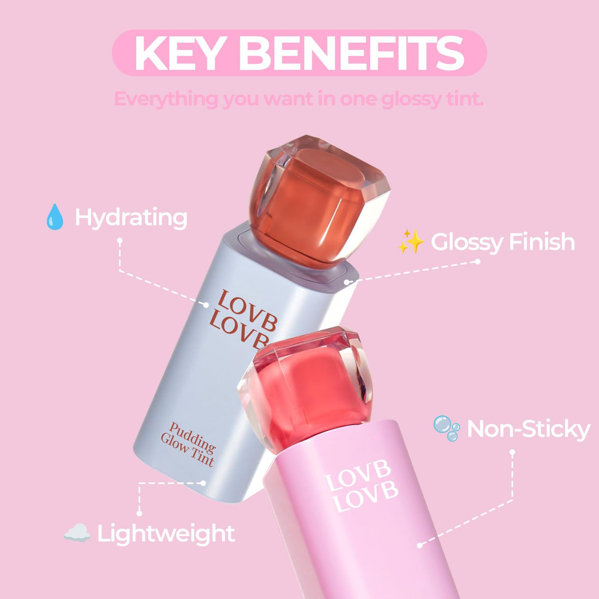 LOVB LOVB Pudding Glow Lip Stain 01 RED BERRY couleur vibrante