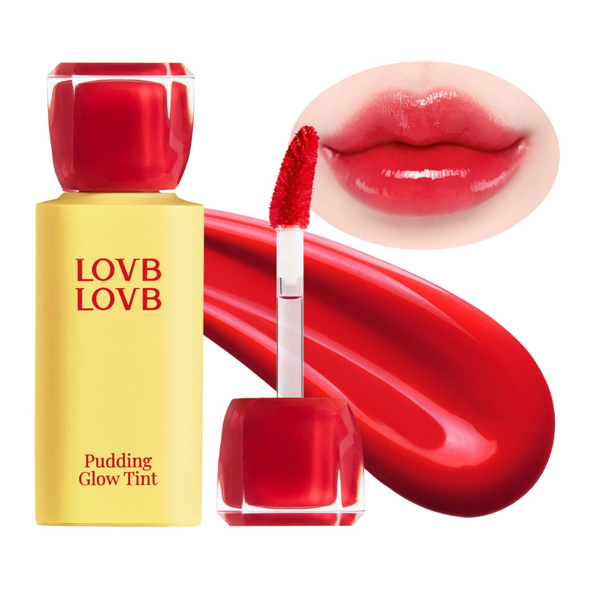 LOVB LOVB Pudding Glow Lip Stain 01 RED BERRY vue de face