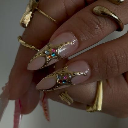 LPOODDNU faux ongles press-on 24 pièces avec design floral rose