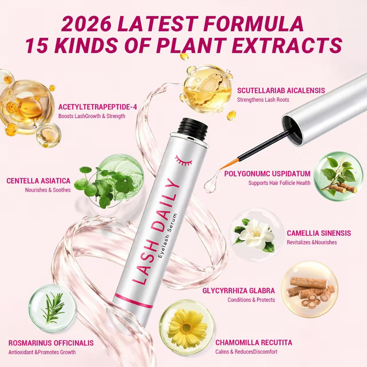 LRLAY sérum de croissance des cils 6ml avec ingrédients naturels
