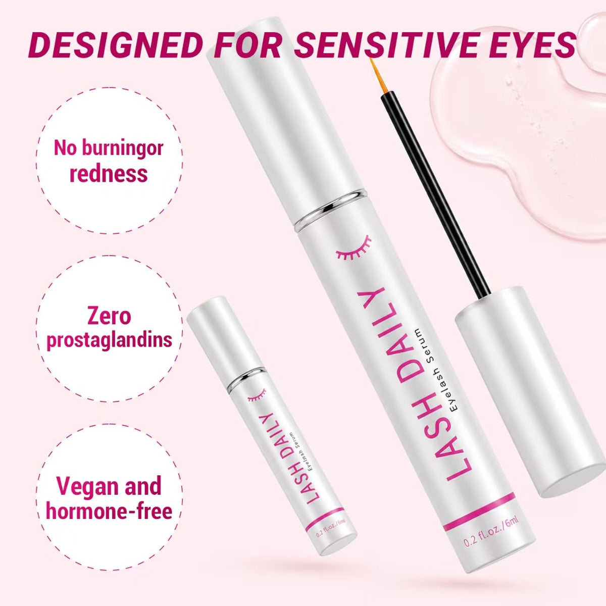 LRLAY sérum de croissance des cils 6ml en utilisation