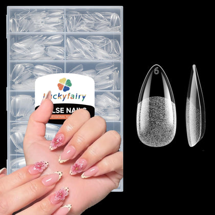 Luckyfairy 240pcs Pointed Almond Nail Tips packaging view
