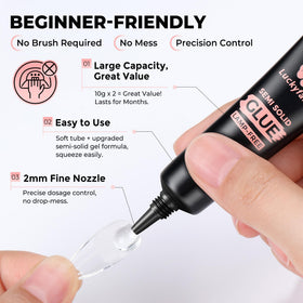 Luckyfairy colle à ongles application sur ongles pressés