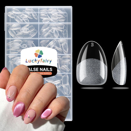 Luckyfairy conseils d'ongles en amande extra courts, paquet de 240 pcs