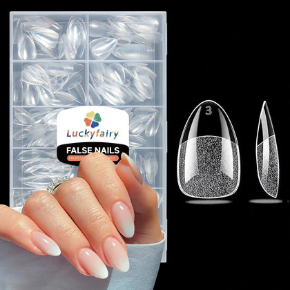 Luckyfairy Short Almond Nail Tips 240pcs package front view
