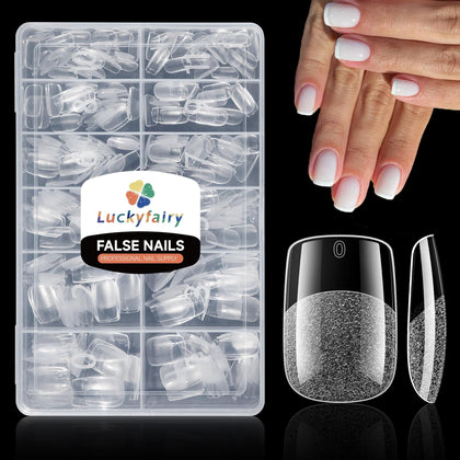 Luckyfairy tips à ongles carrés 240 pcs en gel souple, packaging avant