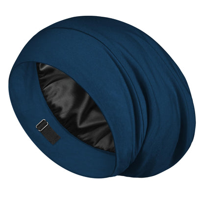 LULUSILK Bonnet de Nuit en Soie Mulberry Bijou Bleu vue avant