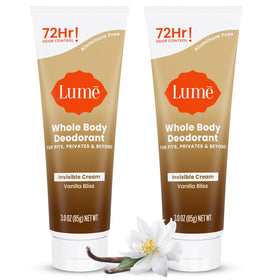 Lume déodorant corps complet tube crème 3 oz, pack de 2