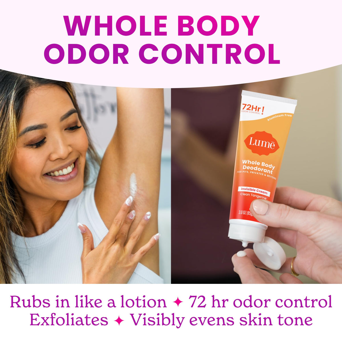 Lume Déodorant Corps Crème Tube et Stick Tangerine ensemble