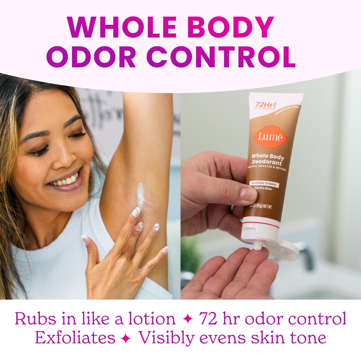 Lume déodorant crème 3 oz dans les mains