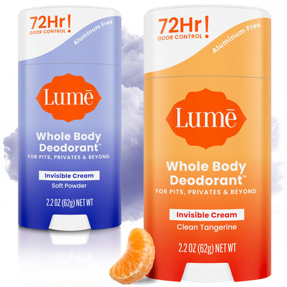 Lume Déodorant Crème Corps 2 pk avec parfum Tendre Tangerine, vue de face