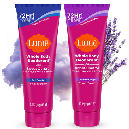 Lume Déodorant Crème Corps tube avant avec parfum lavande sauge