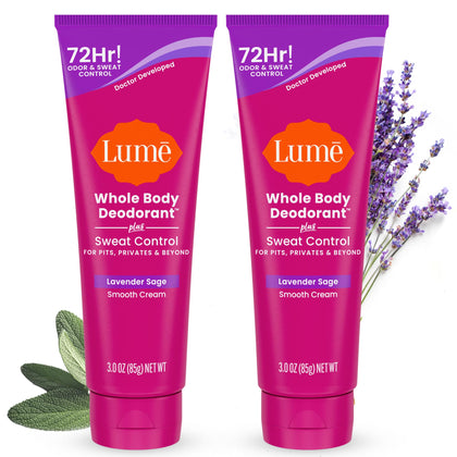Lume Déodorant Crème Tube 200g vue de face avec étiquette lavande
