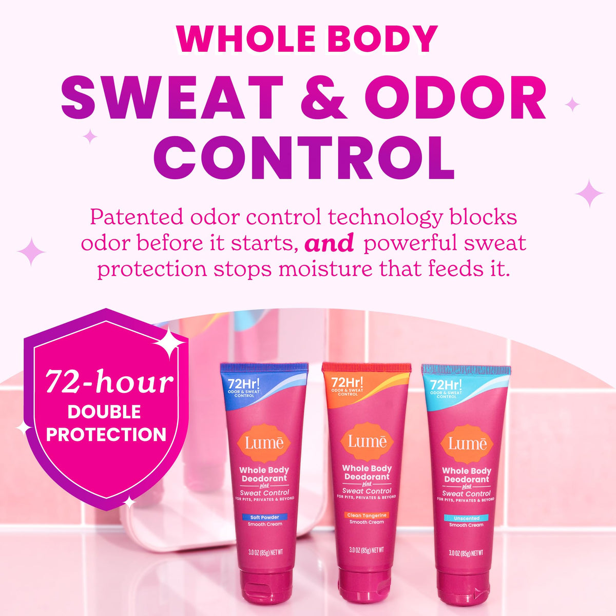 Lume Déodorant Crème Tube 3 oz côté avec capuchon