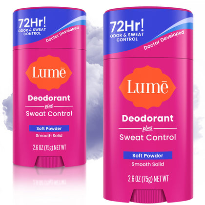 Lume Déodorant Solide Antitranspirant Soft Powder 2 pk face avant