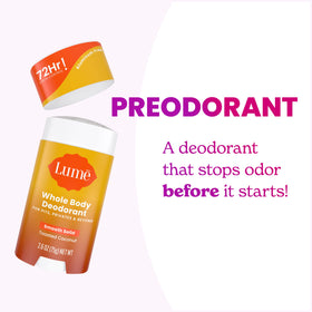 Lume Déodorant, vue arrière de l'emballage