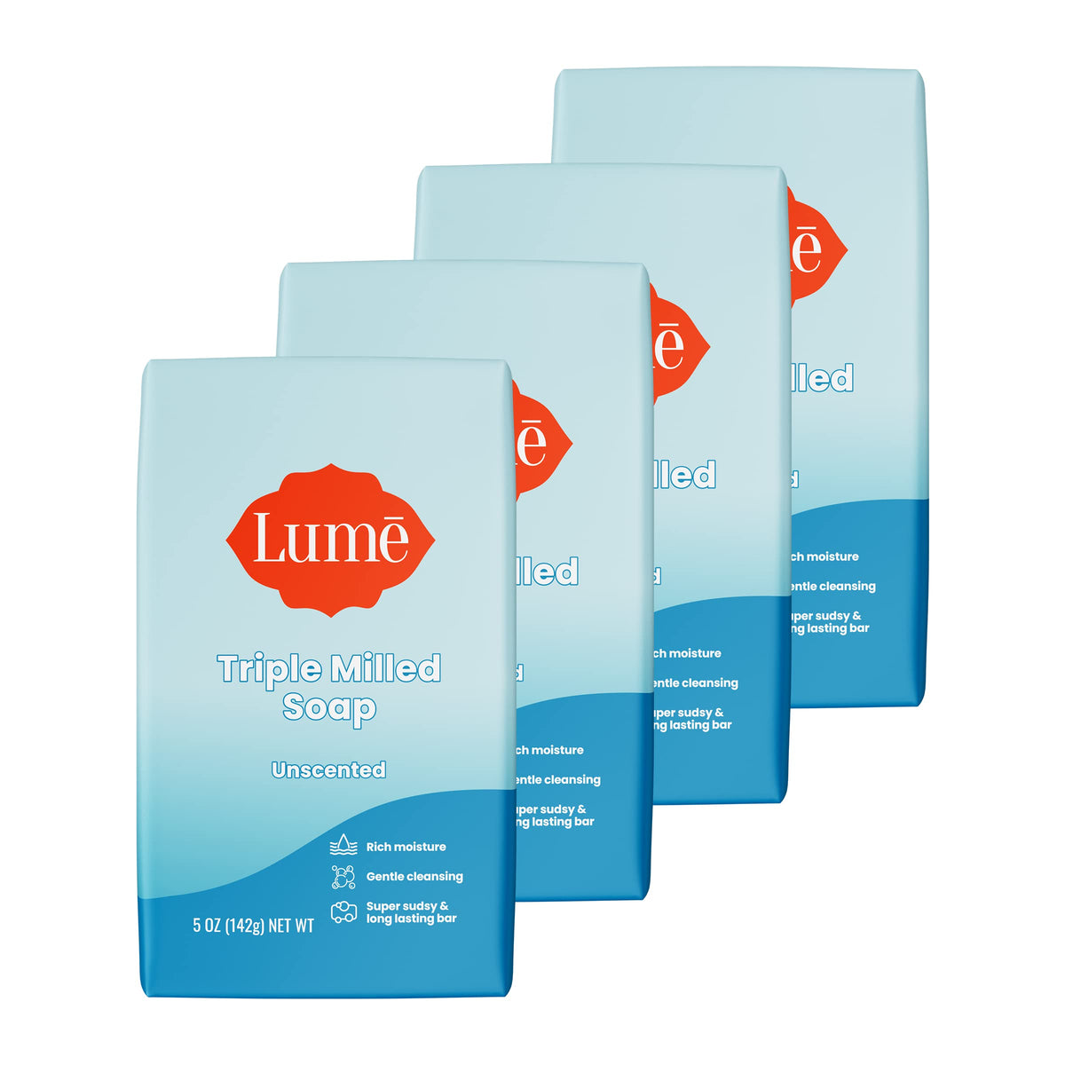 Lume Savon Bar Triple Moulé 5 oz sans parfum, packaging avant