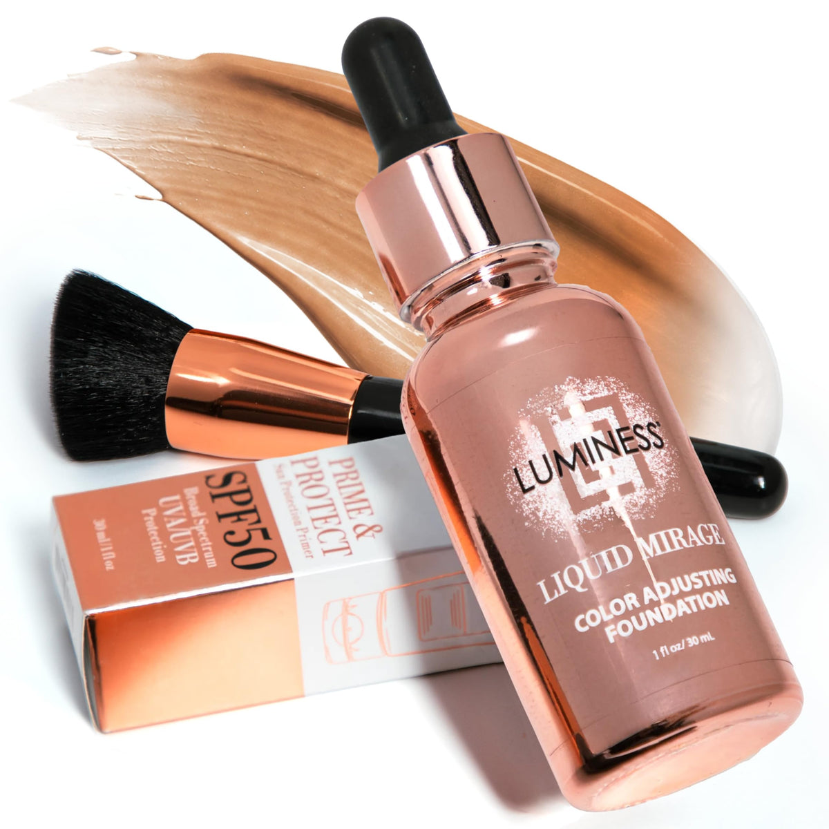 LUMINESS Liquid Mirage Kit de Fond de Teint Adaptatif avec pinceau