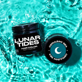Lunar Tides Cerulean Sea coloration sur cheveux après application