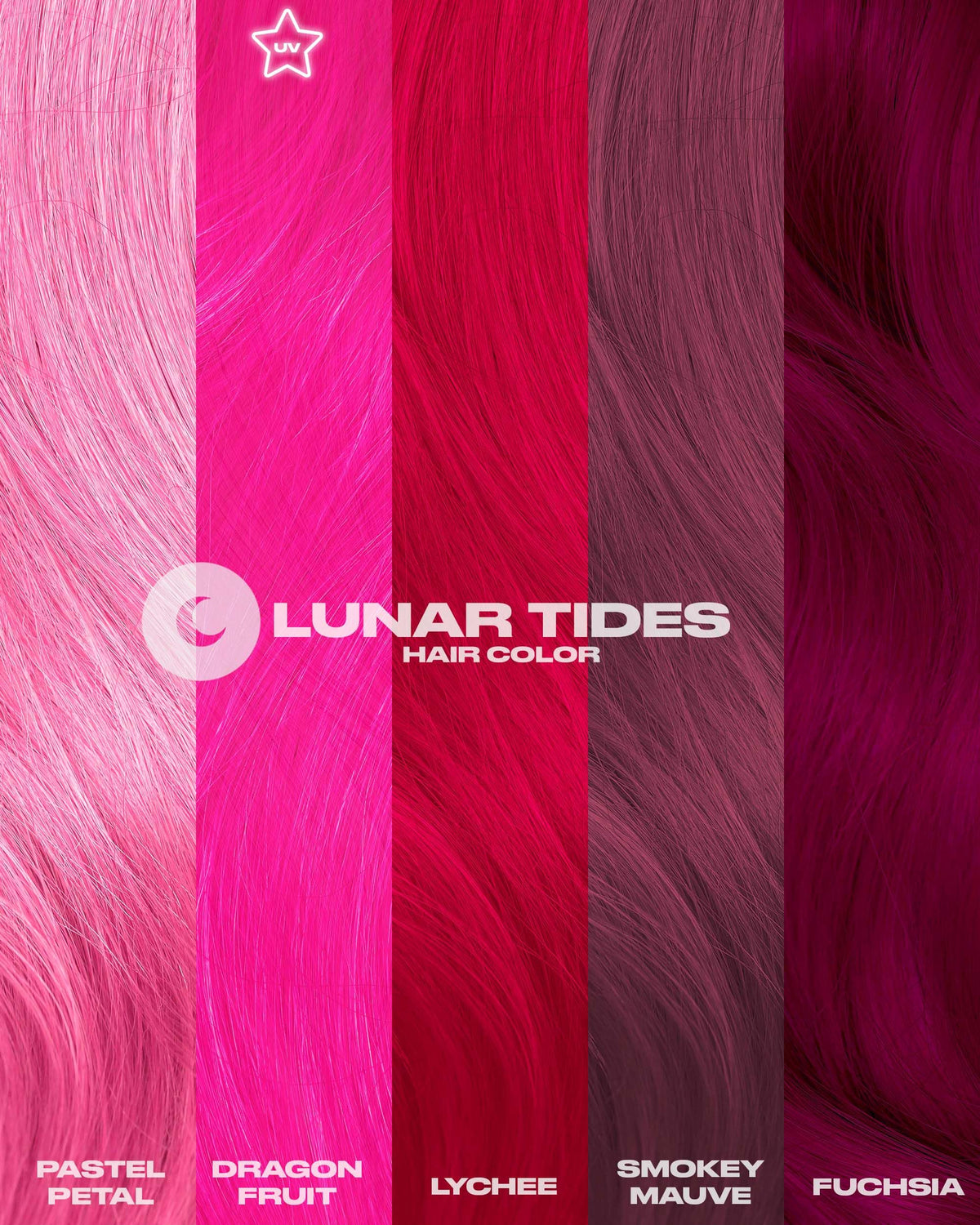 Lunar Tides couleur de cheveux semi-permanente Lychee 118 ml en application
