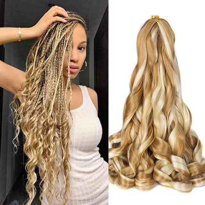Luoyudu Cheveux Bouclés à Tresser 24 Pouces P27/613 vue de face