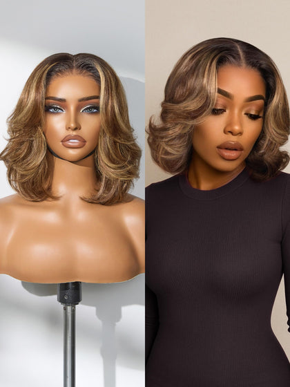 LUVME HAIR Perruque Bob 10 pouces couleur brune vue de face