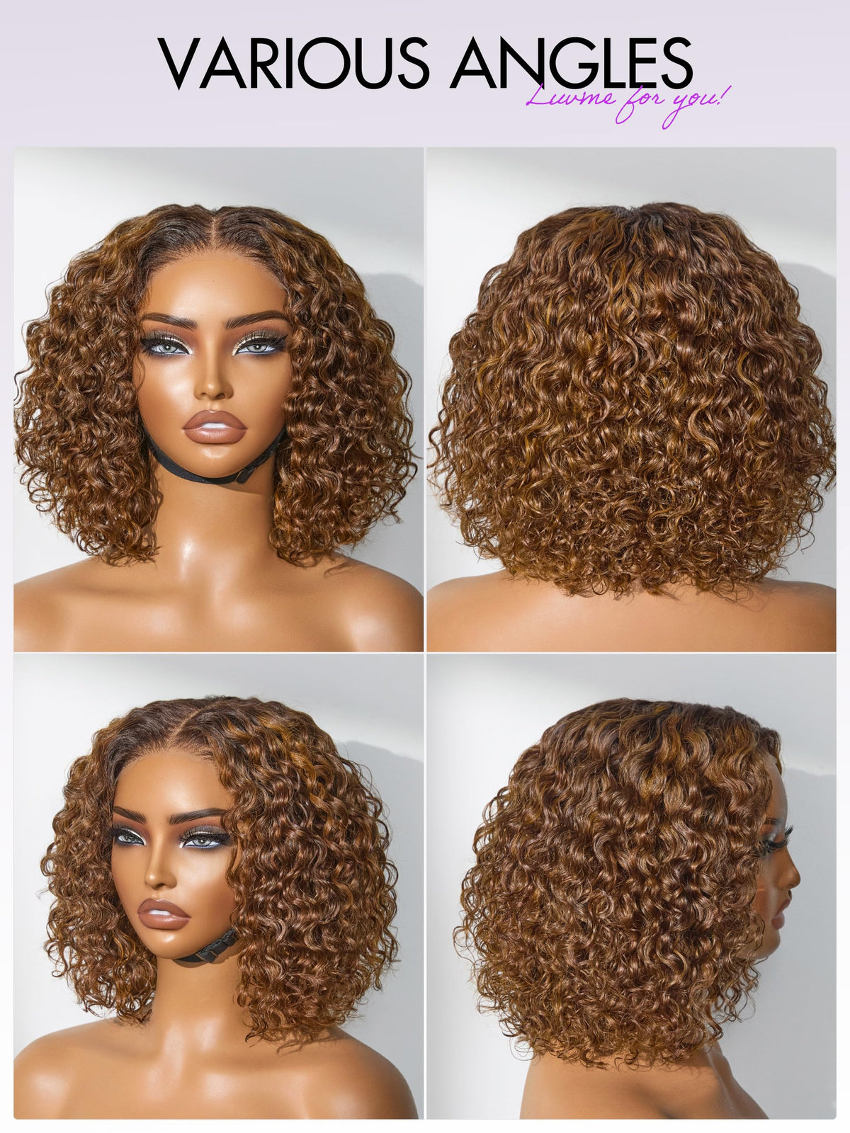 LUVME HAIR Perruque Bouclée 10 Pouces et accessoires